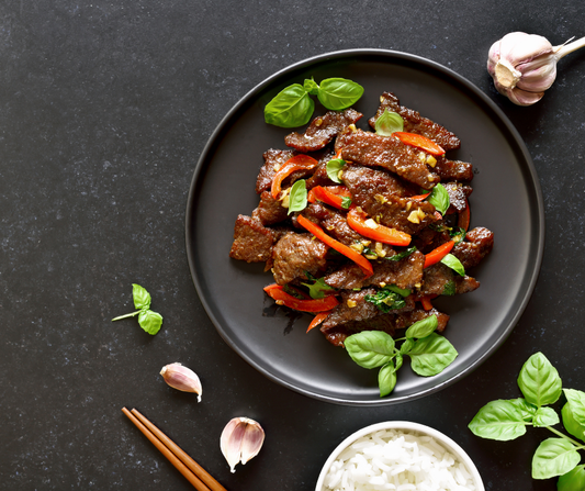 Ostrich Stir Fry with Ginger Soy Glaze