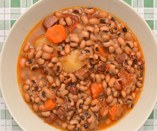 Lucky Skillet Black-Eyed Peas with Slow-Braised Ostrich
