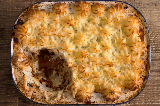 Ostrich Shepherd’s Pie With Whipped Cauliflower Topping